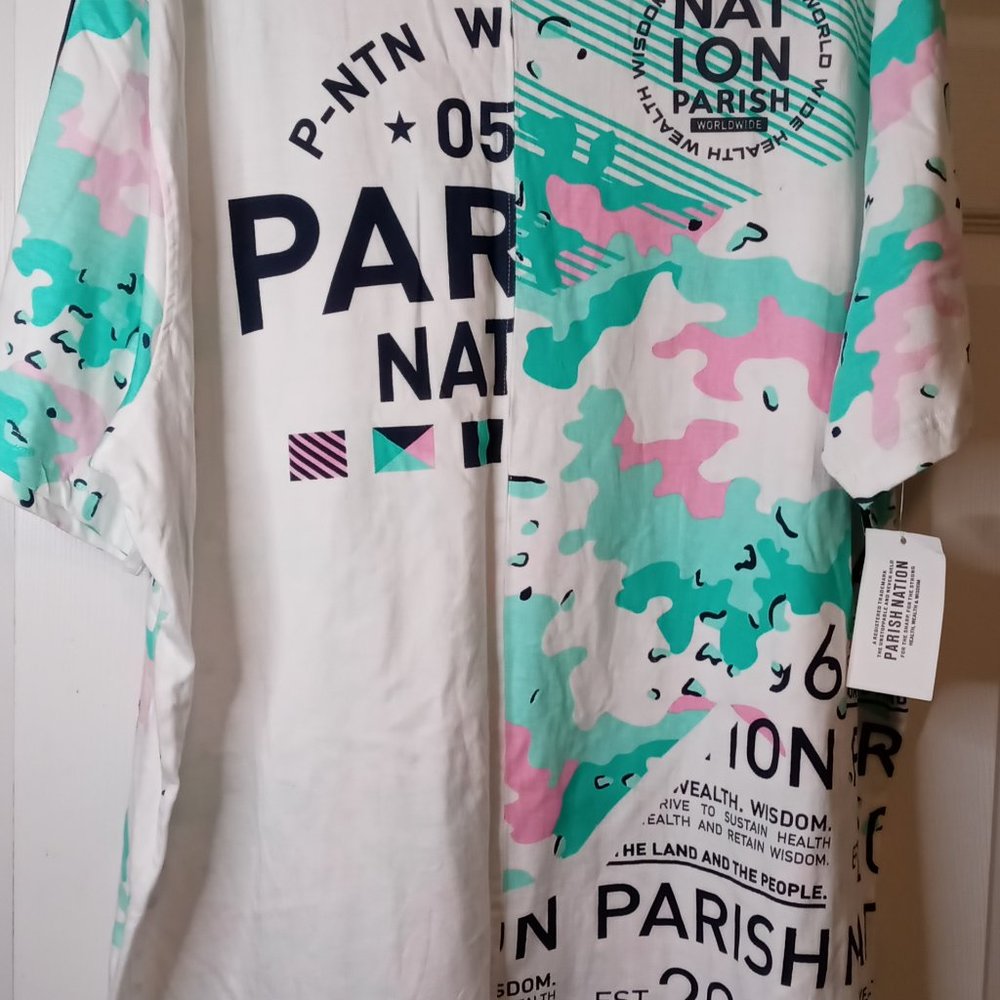 Parish Nation 4xl short sleeve men green white pink camo t shirt